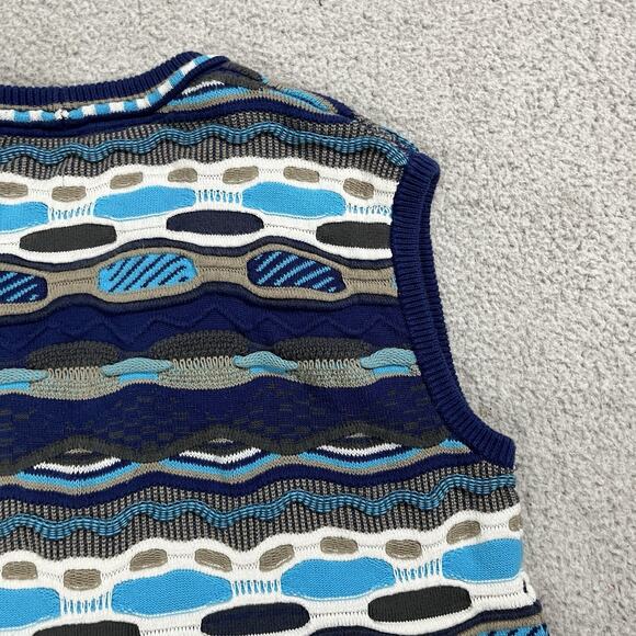 Vintage Sweater Women XL Blue 3D Textured Chunky Knit Colorful Coogi Style Cosby - Picture 6 of 12